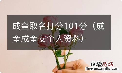 成奎成奎安个人资料 成奎取名打分101分