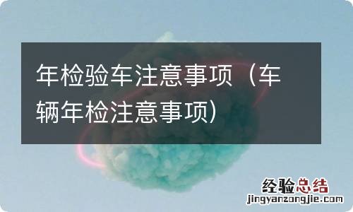 车辆年检注意事项 年检验车注意事项