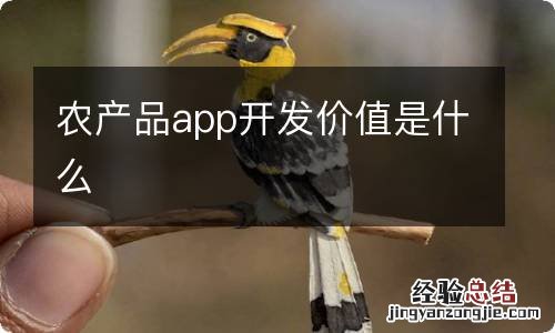 农产品app开发价值是什么