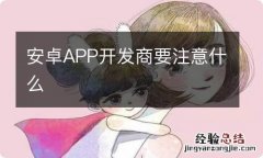 安卓APP开发商要注意什么