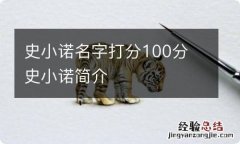 史小诺名字打分100分 史小诺简介