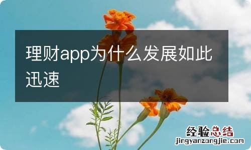 理财app为什么发展如此迅速