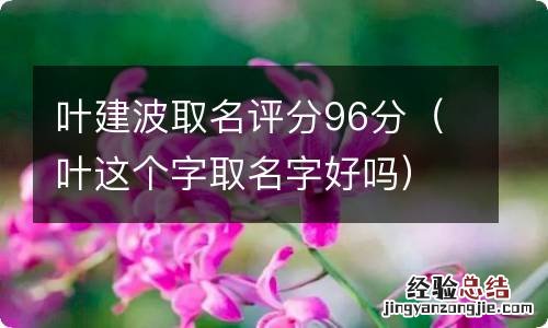 叶这个字取名字好吗 叶建波取名评分96分