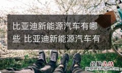 比亚迪新能源汽车有哪些 比亚迪新能源汽车有哪些品牌