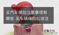 买汽车保险注意事项有哪些 买车辆保险应该注意什么