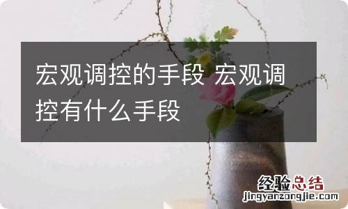 宏观调控的手段 宏观调控有什么手段