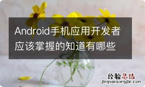 Android手机应用开发者应该掌握的知道有哪些？