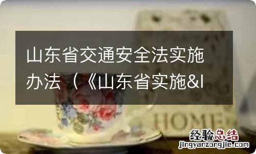 《山东省实施&lt;中华人民共和国道路交通安全法&gt;办法》 山东省交通安全法实施办法