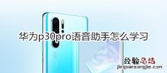 华为p30pro语音助手怎么学习