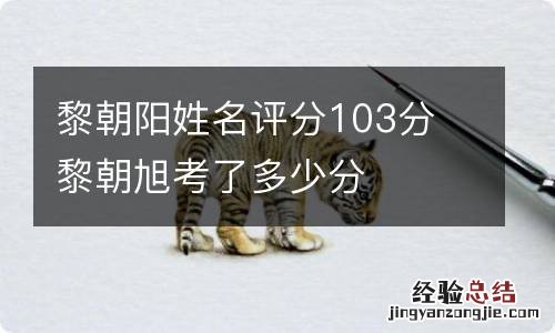 黎朝阳姓名评分103分 黎朝旭考了多少分