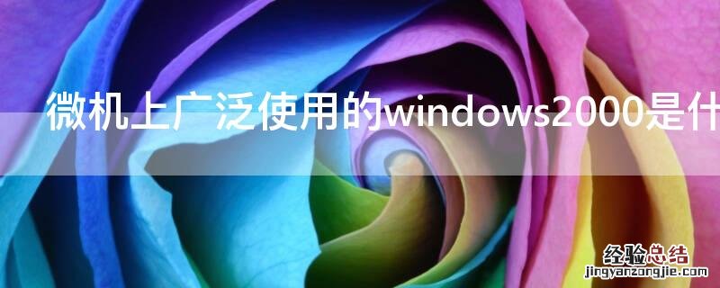 windows2000是一种 微机上广泛使用的windows2000是什么