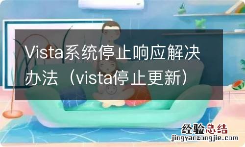 vista停止更新 Vista系统停止响应解决办法