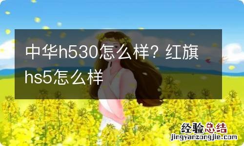 中华h530怎么样? 红旗hs5怎么样