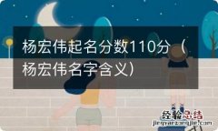 杨宏伟名字含义 杨宏伟起名分数110分