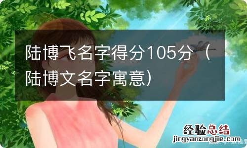 陆博文名字寓意 陆博飞名字得分105分