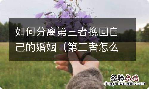 第三者怎么做才能让他离婚 如何分离第三者挽回自己的婚姻