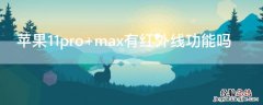 iPhone11pro max有红外线功能吗