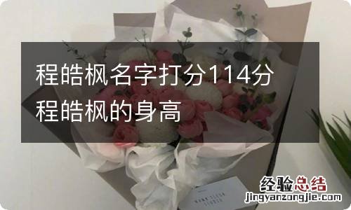 程皓枫名字打分114分 程皓枫的身高