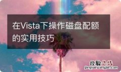 在Vista下操作磁盘配额的实用技巧