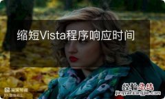 缩短Vista程序响应时间