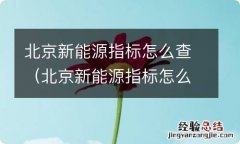 北京新能源指标怎么查排名 北京新能源指标怎么查