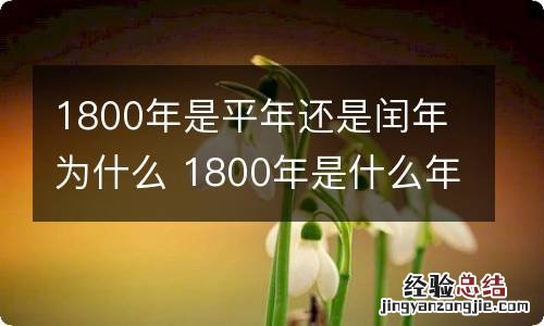 1800年是平年还是闰年为什么 1800年是什么年闰年吗还是平年