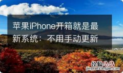 苹果iPhone开箱就是最新系统：不用手动更新