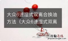 大众6速湿式双离合加几升油 大众6速湿式双离合换油方法