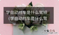 学自动挡车是什么驾照类型 学自动挡车是什么驾照