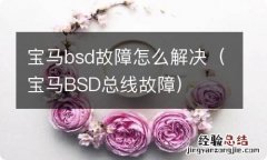 宝马BSD总线故障 宝马bsd故障怎么解决