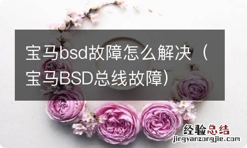 宝马BSD总线故障 宝马bsd故障怎么解决