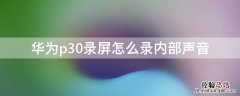 华为p30pro录屏怎么录手机里的声音 华为p30录屏怎么录内部声音