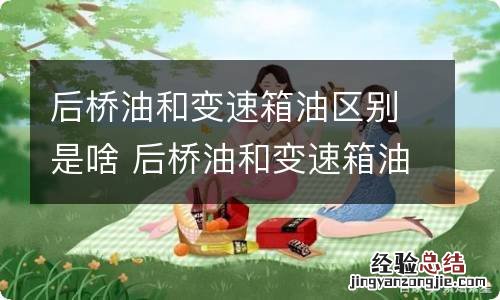 后桥油和变速箱油区别是啥 后桥油和变速箱油一样吗