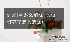 srs灯亮了怎么消除 srs灯亮怎么消除