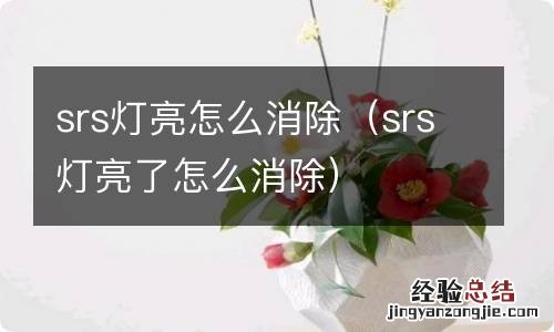 srs灯亮了怎么消除 srs灯亮怎么消除