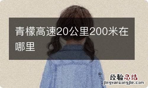 青檬高速20公里200米在哪里