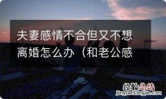 和老公感情不合想离婚怎么办 夫妻感情不合但又不想离婚怎么办