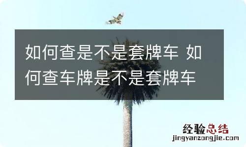 如何查是不是套牌车 如何查车牌是不是套牌车