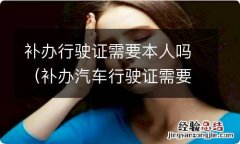 补办汽车行驶证需要本人去吗 补办行驶证需要本人吗