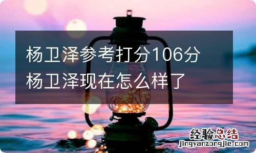 杨卫泽参考打分106分 杨卫泽现在怎么样了