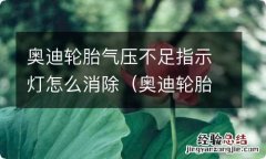 奥迪轮胎气压不足指示灯怎么消除视频 奥迪轮胎气压不足指示灯怎么消除