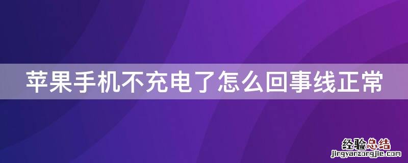 iPhone手机不充电了怎么回事线正常 iphone线为什么充不了电