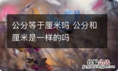 公分等于厘米吗 公分和厘米是一样的吗