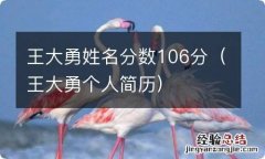 王大勇个人简历 王大勇姓名分数106分