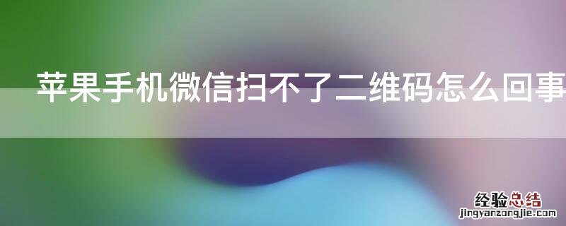 iPhone手机微信扫不了二维码怎么回事 为什么iphone微信扫不了二维码