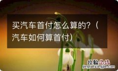 汽车如何算首付 买汽车首付怎么算的?