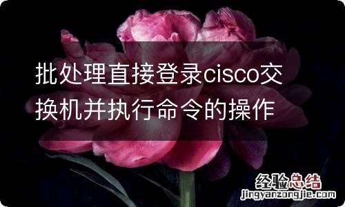 批处理直接登录cisco交换机并执行命令的操作方法