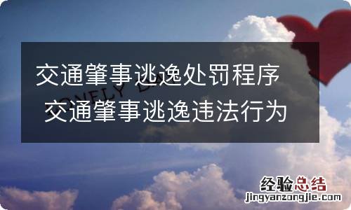 交通肇事逃逸处罚程序 交通肇事逃逸违法行为的处罚