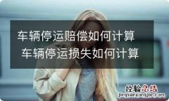 车辆停运赔偿如何计算 车辆停运损失如何计算