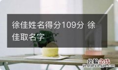 徐佳姓名得分109分 徐佳取名字